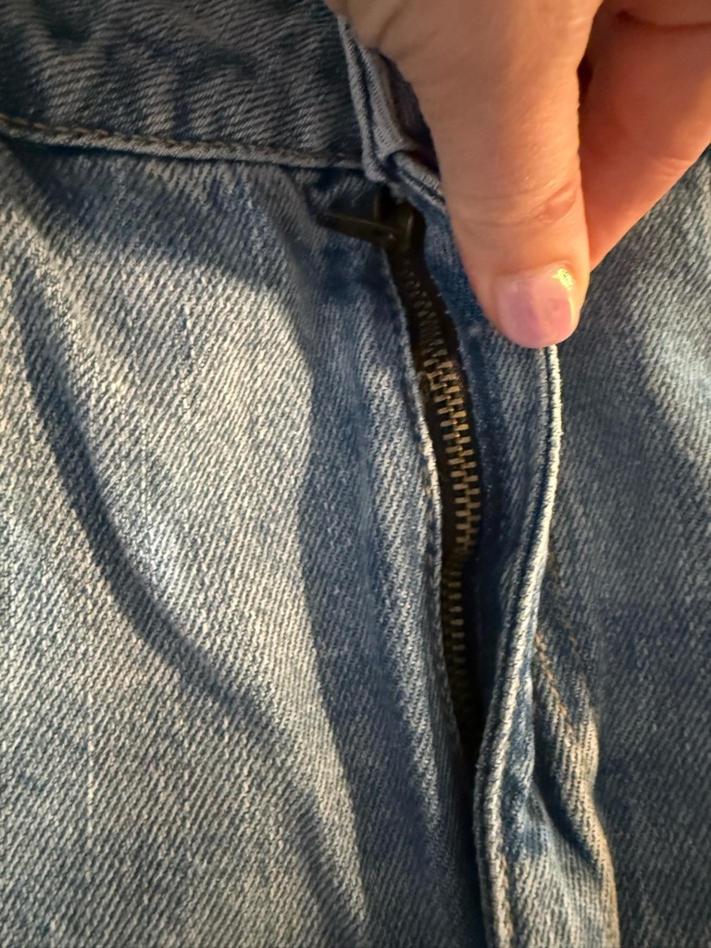 Topshop Light Blue Distressed Denim Jean Shorts - Picture 7 of 9